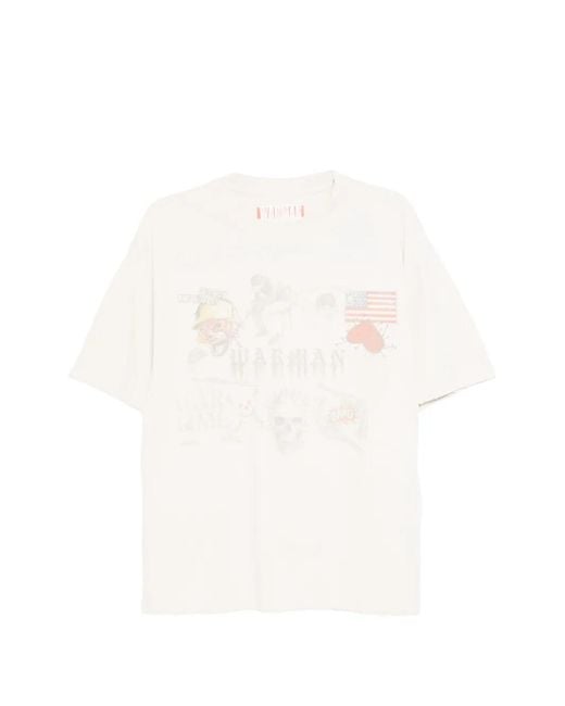 WARMAN White Crew Neck T-Shirt for men