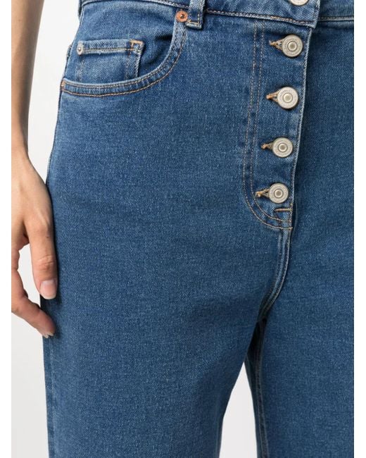 Paul Smith Blue Wide Leg Cropped Denim Jeans