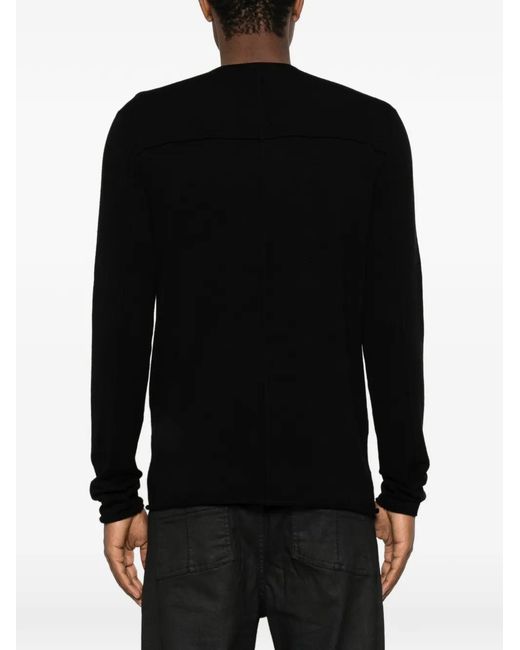 Thom Krom Black Exposed-Seam Sweater for men