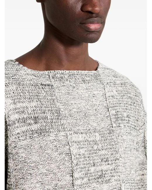 Auralee Gray Structured Boat-Neck Sweater for men