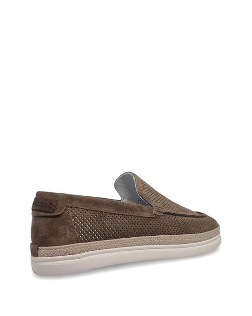 Neil Barrett Brown Perforated-Suede Loafers for men