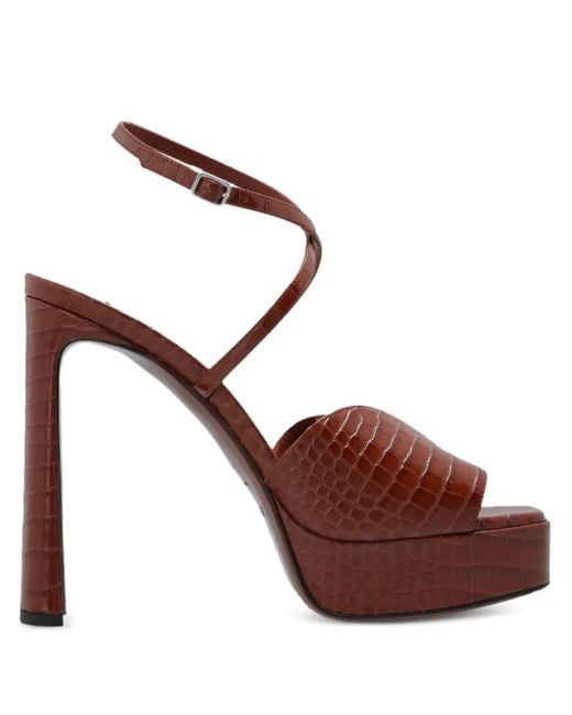 Jimmy Choo Brown Karli Sandalen mit Knöchelriemen 125mm
