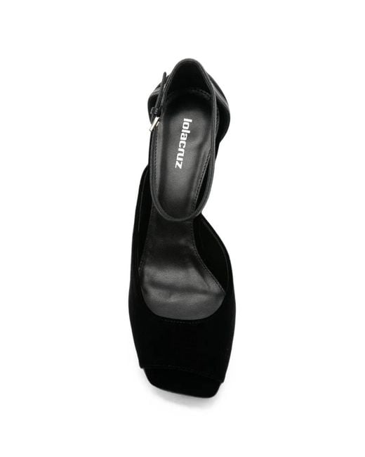 Lola Cruz White Qelina Ankle-Strap Peep-Toe Pumps