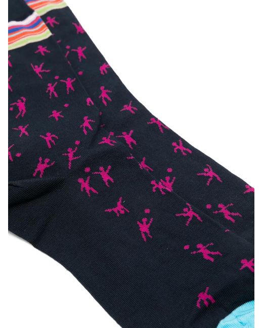 Paul Smith Blue Nathan Games Pattern Socks for men