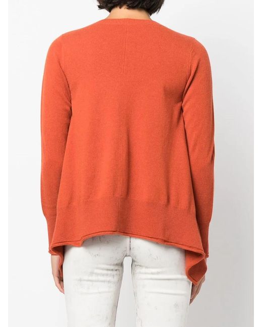 Stella McCartney Orange Pull En Maille Fine À Ourlet Asymétrique