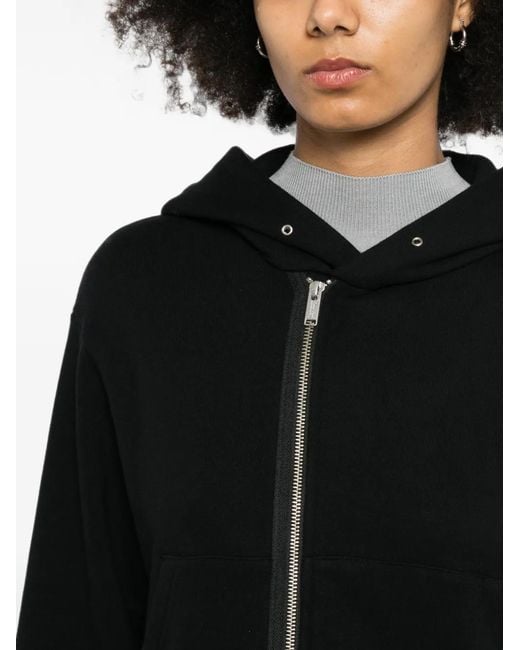 Undercover Black Layered-Effect Zip-Up Hoodie