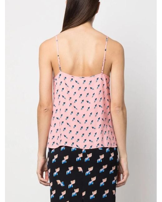 Diane von Furstenberg Pink Graphic-Print Top