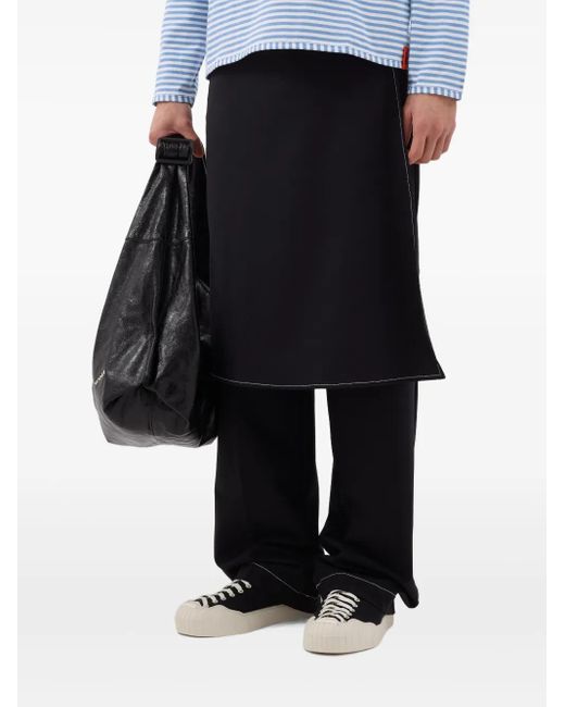 Sunnei Black Layered-design Trousers