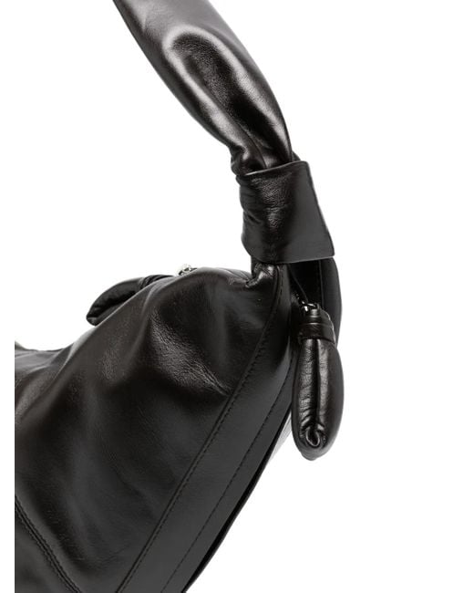 Lemaire Black Large Croissant Leather Shoulder Bag for men