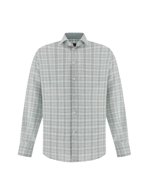 Paul & Shark Gray Check-Pattern Shirt for men