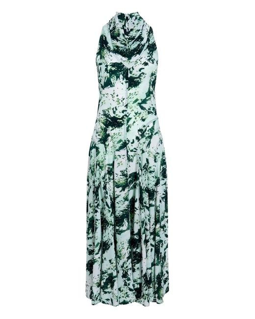 Proenza Schouler Green Adelide Printed Midi Dress