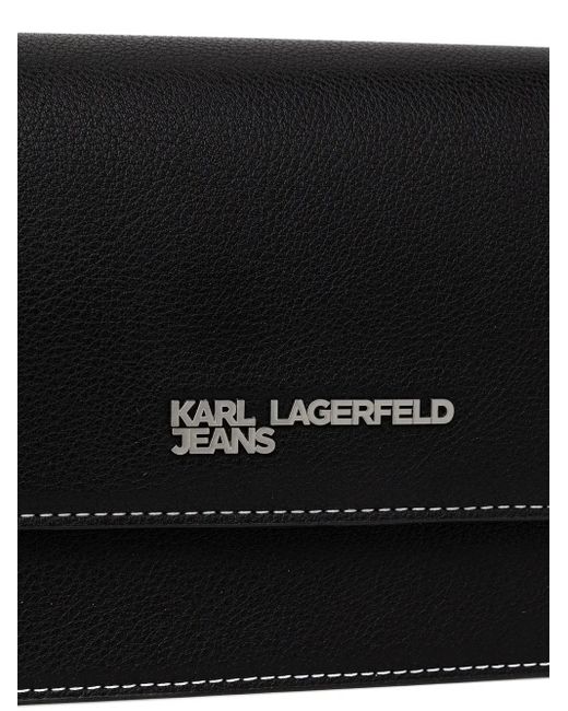Karl Lagerfeld White Schultertasche mit Logo-Schild