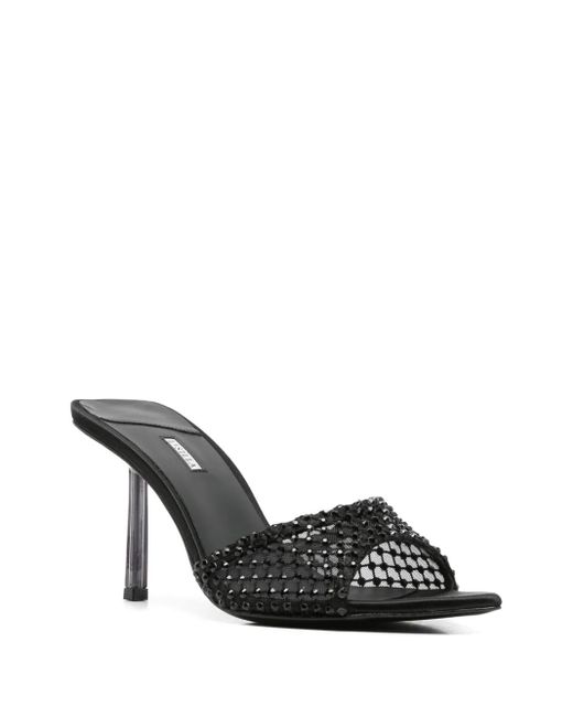 Le Silla Black 80Mm Crystal-Embellished Pointed-Toe Heeled Sandals