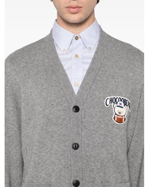Cárdigan con oso bordado de x Russell Athletic Chocoolate de hombre de color Gray