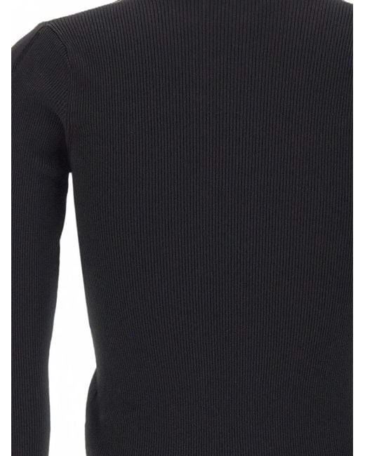 Kaos Blue Ribbed-Texture Braided-Sleeve Sweater