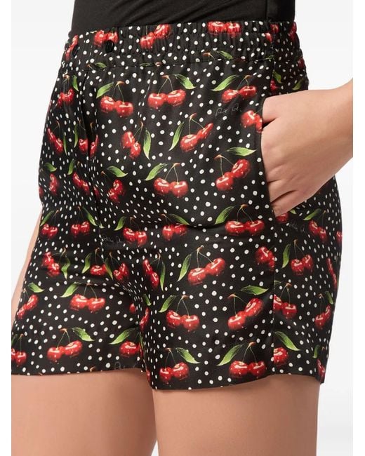 Philipp Plein Black Cherries Shorts