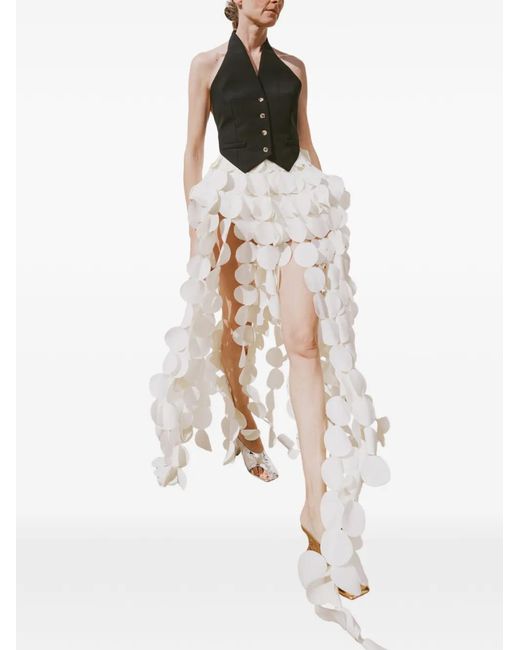 A.W.A.K.E. MODE White Basque Multicircle Long Skirt