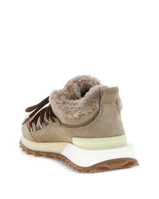 Brunello Cucinelli Brown Baskets À Doublure Texturée