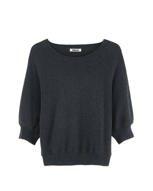 Bellerose Black Anglet Fine-Knit Scoop-Neck Sweater