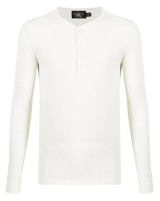 RRL White Waffle-Knit Jumper for men