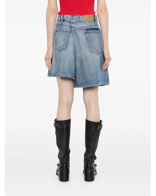 JNBY Blue Asymmetric Layered Shorts