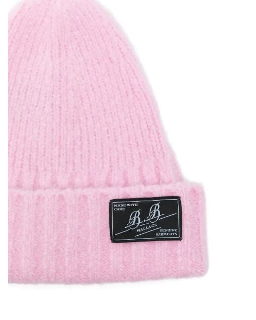 B.B. Wallace Pink Ribbed Beanie Hat