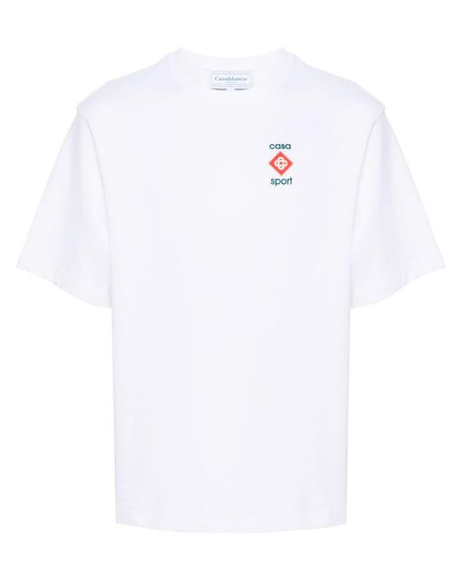 Casablancabrand Katoenen T-shirt Met Logoprint in het White
