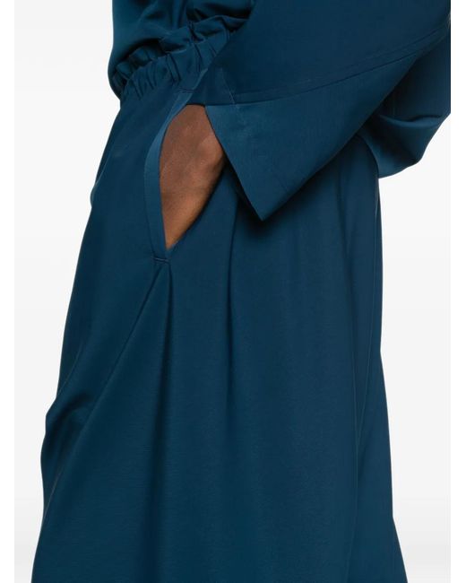 Issey Miyake Blue Elasticated-Waistband Panelled Trousers