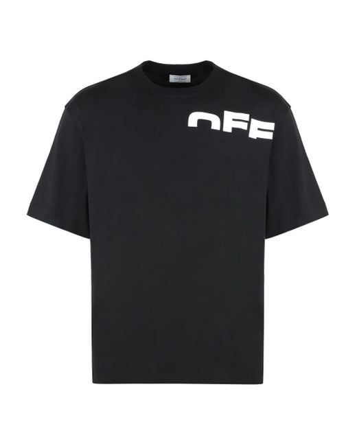 Off-White c/o Virgil Abloh Logo-Print T-Shirt in Black for Men | Lyst