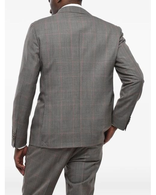Corneliani Gray District Check Virgin Wool Suit for men