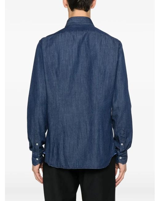 Dell'Oglio Blue Buttoned Shirt for men