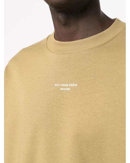 Drole de Monsieur Sweatshirt Mit Logo-Print in Natural für Herren