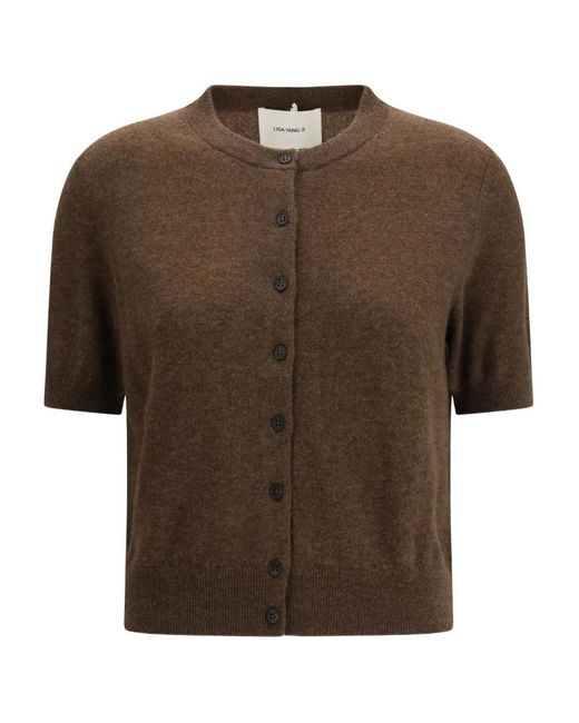 Lisa Yang Brown Marene Buttoned Cardigan