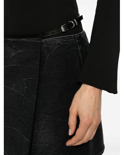 Givenchy Black Voyou Jeans-Minirock