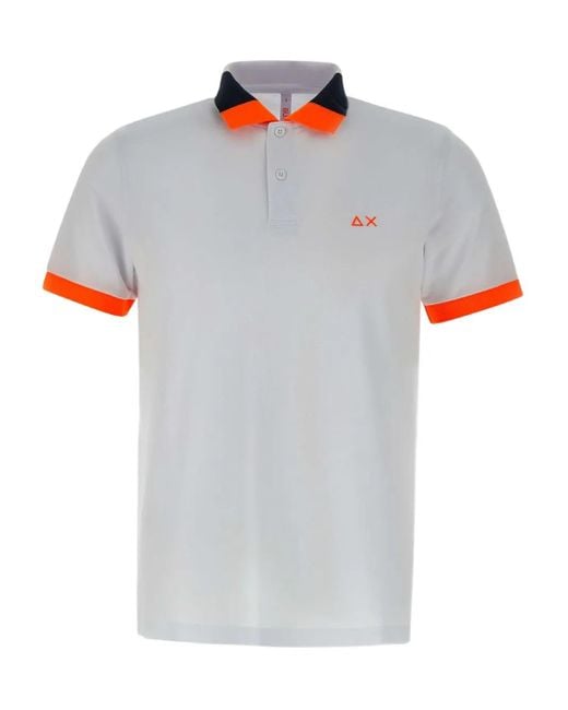 Sun 68 Gray Colour-Block Polo Shirt for men