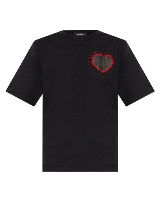 DSquared² Black Heart T-Shirt