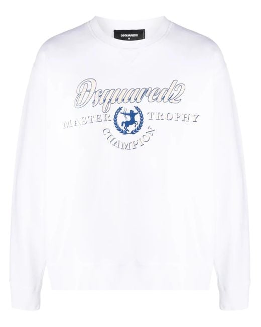 Sudadera Con Logo Estampado DSquared² de hombre de color White