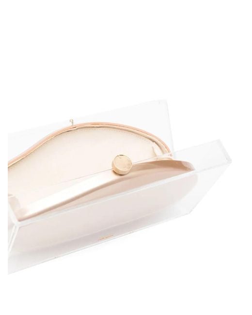 Cult Gaia Natural Annika Acrylic Clutch Bag