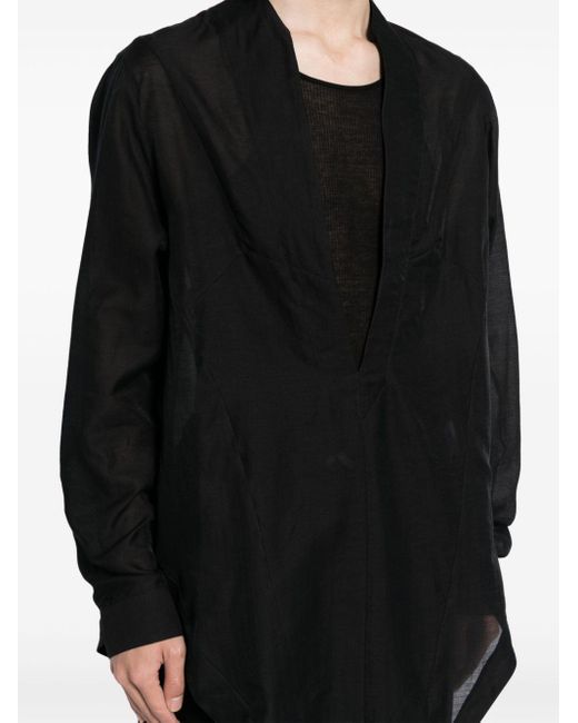Julius Overhemd Met V-hals in het Black voor heren