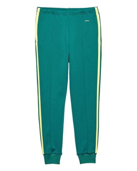 Prada Green Stripe-Detail Track Pants for men