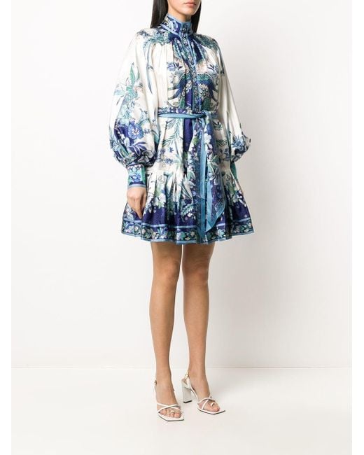 zimmermann glassy long sleeve mini dress Zimmermann Glassy Long Sleeve Mini Dress Print Size 3
