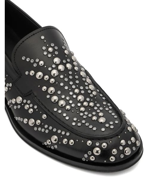 Roberto Cavalli Black Embellished Slip-On Loafers for men