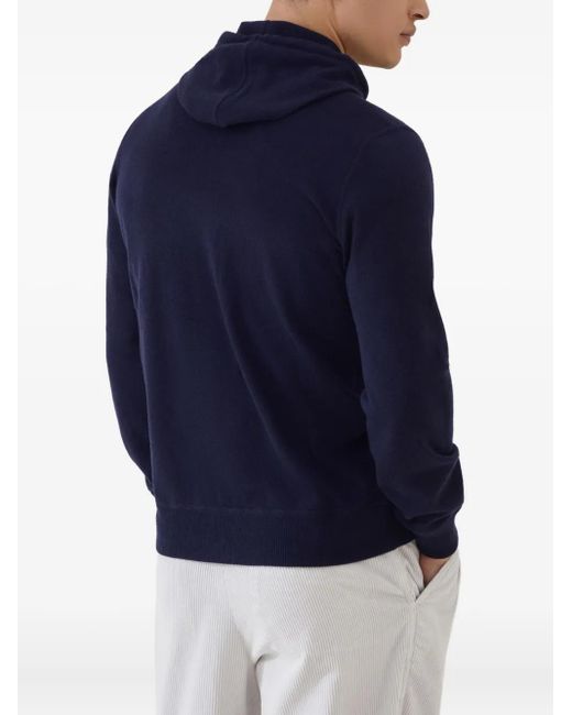 メンズ Brunello Cucinelli ジップアップ カシミアパーカー Blue