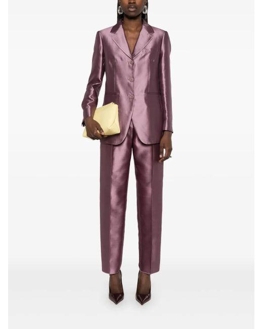Max Mara Purple Metallic-Effect Blazer