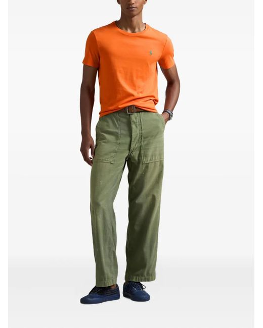Polo Ralph Lauren Orange Logo-Embroidered Crew-Neck T-Shirt for men