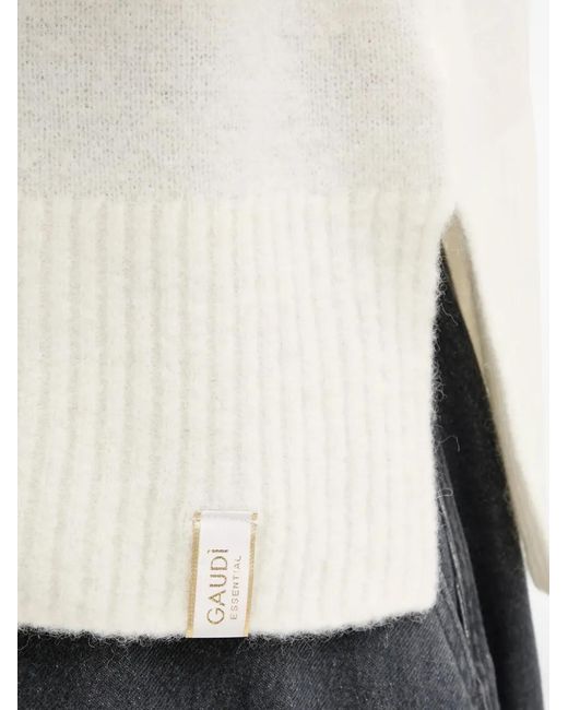 GAUDI White High-Neck Sweater