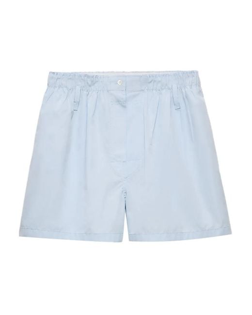 Prada Blue Cotton-Poplin Shorts