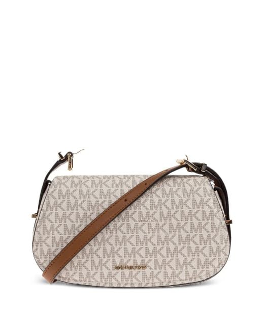 Michael Kors Gray Small Lydia Monogram Cross-Body Bag