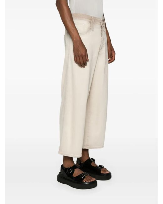 FEDERICO CINA Natural Cropped Straight-Leg Trousers