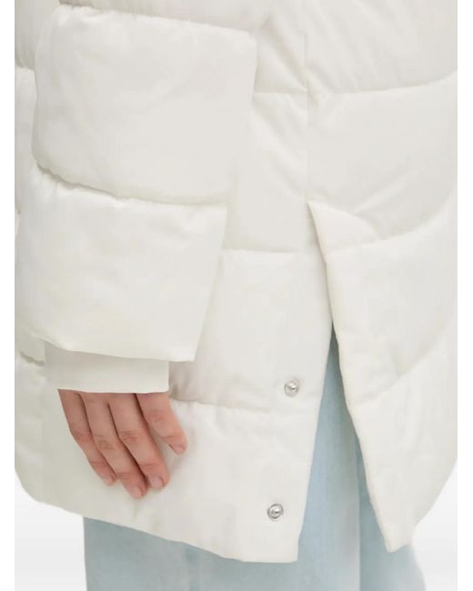 Hollister White Hooded Puffer Coat